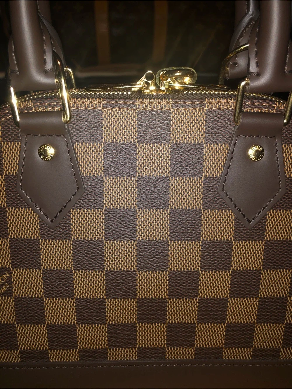 Louis Vuitton Damier Ebene Alma BB Mini Satchel in Brown